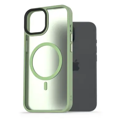 Kryt na mobil AlzaGuard Matte Case Compatible with MagSafe pro iPhone 15 zelený