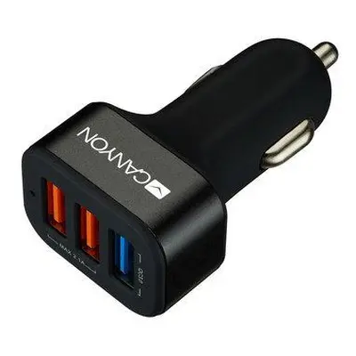 CANYON auto nabíječka C-07, 1xUSB-A Quick Charge QC3.0 + 2xUSB-A, vstup 12-24V, výstup USB/5V-2.