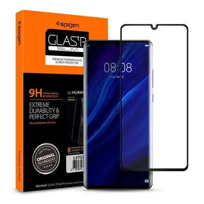 Ochranné sklo Spigen Glas.tR Curved Black Huawei P30 Pro