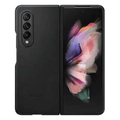 Pouzdro na mobil Samsung kožené flipové pouzdro pro Galaxy Z Fold3 černý