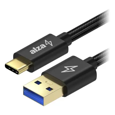 Datový kabel AlzaPower AluCore USB-A to USB-C 3.2 Gen 1 60W 5Gbps 1m černý