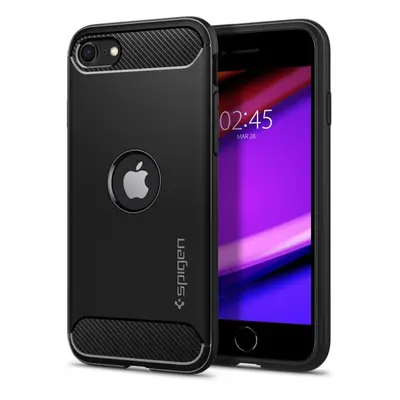 Kryt na mobil Spigen Rugged Armor Black iPhone SE 2