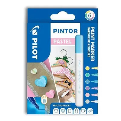 Popisovače PILOT Pintor Extra Fine Pastel, sada 6 ks