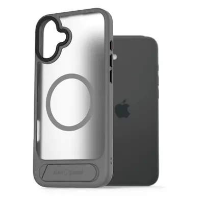 Kryt na mobil AlzaGuard Matte Case with Stand Compatible with MagSafe for iPhone 16 Plus šedý