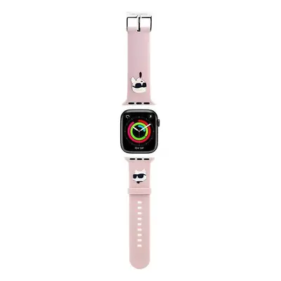 Řemínek Karl Lagerfeld Karl and Choupette Head NFT pro Apple Watch 42/44/45/49 Pink