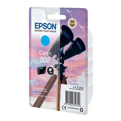 Epson originální ink C13T02V24020, 502, T02V240, cyan, 165str., 3.3ml, Epson XP-5100, XP-5105, W