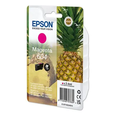 Epson originální ink C13T10G34010, T10G340, 604, magenta, 2.4ml, Epson XP-2200, XP-3200, XP-4200