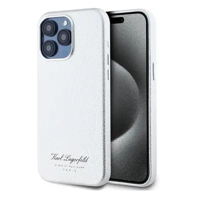 Kryt na mobil Karl Lagerfeld Grained PU Hotel RSG Zadní Kryt pro iPhone 15 Pro Grey