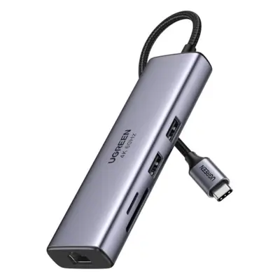 Replikátor portů UGREEN 7-in-1 USB-C to HDMI/2*USB 3.0/SD+TF/RJ45/PD100W 4K