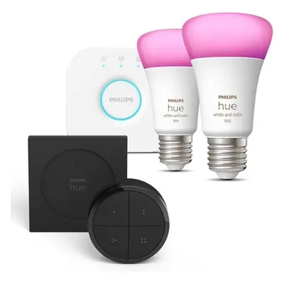 LED žárovka Philips Hue White and Color Ambiance 9W 1100 E27 malý promo starter kit + Philips Hu