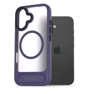 Kryt na mobil AlzaGuard Matte Case with Stand Compatible with MagSafe for iPhone 16 fialový