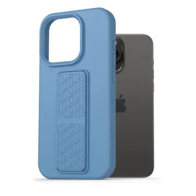 Kryt na mobil AlzaGuard Liquid Silicone Case with Stand pro iPhone 15 Pro Max modré