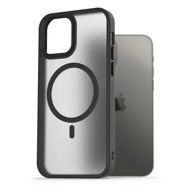 Kryt na mobil AlzaGuard Matte Case Compatible with MagSafe pro iPhone 12 / 12 Pro černý