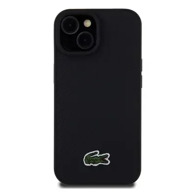 Kryt na mobil Lacoste Iconic Petit Pique Woven Logo MagSafe Zadní Kryt pro iPhone 15 Black