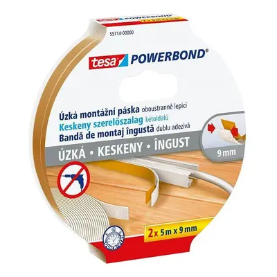 Lepicí páska tesa Powerbond Slim - úzká, pěnová, 2ks v balení, 5m:9 mm