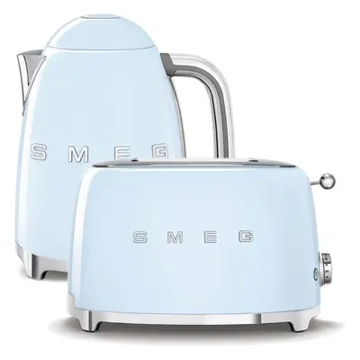 Set SMEG 50's Retro Style Konvice 1,7l pastelově modrá + topinkovač 2x2 pastelově modrý 950W