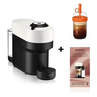 Kávovar na kapsle NESPRESSO KRUPS Vertuo Pop Coconut White XN920110CE letní set