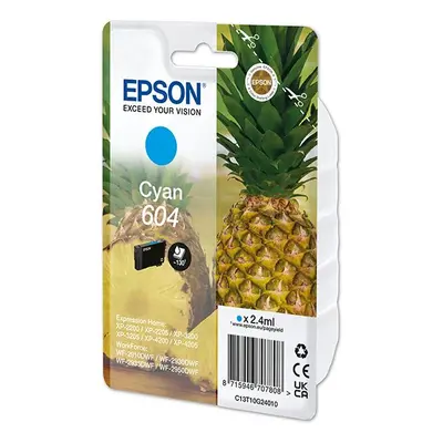 Epson originální ink C13T10G24010, T10G240, 604, cyan, 2.4ml, Epson XP-2200, XP-3200, XP-4200, W