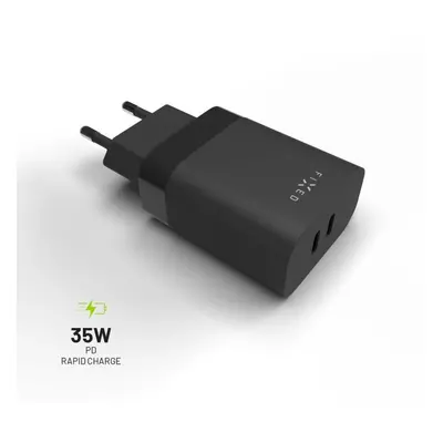 Nabíječka do sítě FIXED PD Rapid Charge s 2x USB-C výstupem a podporou Power Delivery 3.0 35W če