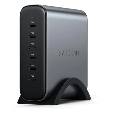 Nabíječka do sítě Satechi 200W USB-C 6-PORT Gan Charger Grey