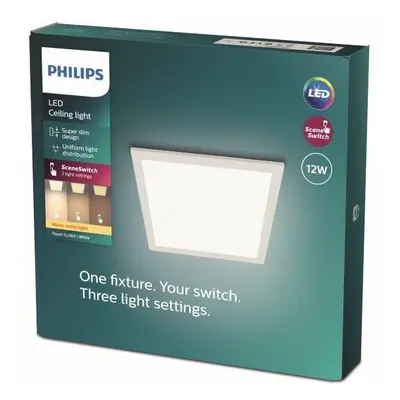 Philips 8719514326620 LED stropní panelové svítidlo Super Slim 1x12W | 1050lm | 2700K - EyeComfo