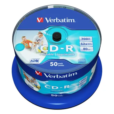 Média VERBATIM CD-R AZO 700MB, 52x, printable, spindle 50 ks