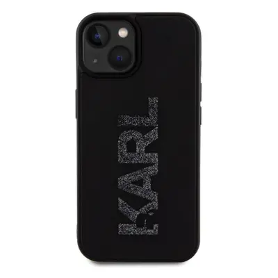 Kryt na mobil Karl Lagerfeld 3D Rubber Glitter Logo Karl Zadní Kryt pro iPhone 15 Black