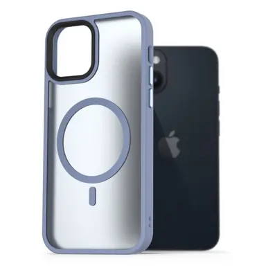 Kryt na mobil AlzaGuard Matte Case Compatible with MagSafe pro iPhone 14 světle modrý