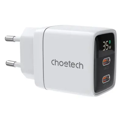 Nabíječka do sítě ChoeTech PD35W Dual Type-C GAN PD35W Wall Charger, white