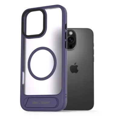 Kryt na mobil AlzaGuard Matte Case with Stand Compatible with MagSafe for iPhone 16 Pro fialový