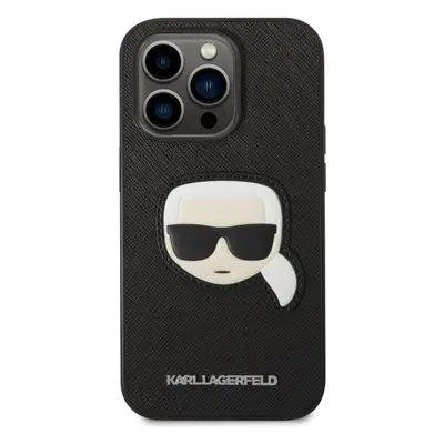 Kryt na mobil Karl Lagerfeld PU Saffiano Karl Head Zadní Kryt pro iPhone 14 Pro Max Black