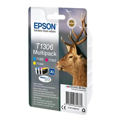 Epson originální ink C13T13064022, T1306, cyan/magenta/yellow, blistr, 30,3ml, Epson Stylus Offi