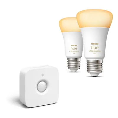 Sada chytrého osvětlení Philips HueWA 8W A60 E27 2P EU + Philips Hue Motion Sensor EU