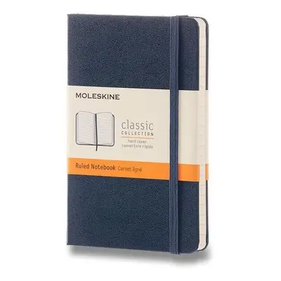 Zápisník Moleskine S, tvrdé desky, linkovaný, modrý