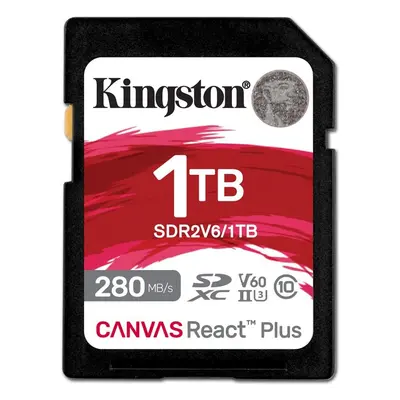 Paměťová karta Kingston SDXC 1TB Canvas React Plus V60