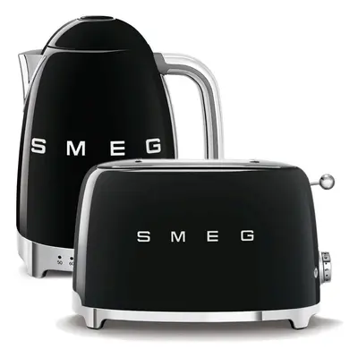 Set SMEG 50's Retro Style Konvice 1,7l LED černá + topinkovač 2x2 černý 950W