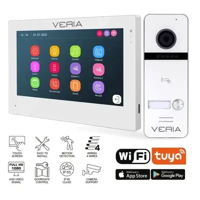 Videotelefon SET Videotelefon VERIA 3001-W (Wi-Fi) bílý + vstupní stanice VERIA 301