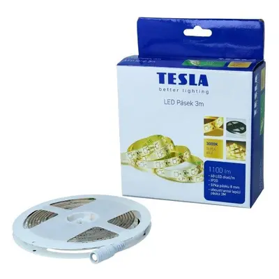 LED pásek Tesla LED pásek, 60LED/ m, délka 3 m + 1,5 m, 8 mm, 3000 K, SMD2835, IP20