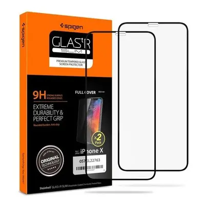 Ochranné sklo Spigen Glass FC 2 Pack Black iPhone 11 Pro/XS/X