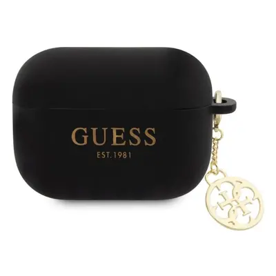 Pouzdro na sluchátka Guess 4G Charms Silikonové Pouzdro pro Airpods Pro 2 Black