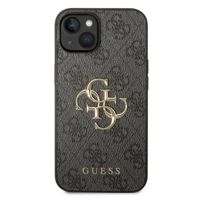 Kryt na mobil Guess PU 4G Metal Logo Zadní Kryt pro iPhone 15 Plus Grey