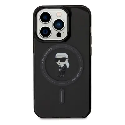 Kryt na mobil Karl Lagerfeld IML Ikonik MagSafe Zadní Kryt pro iPhone 15 Pro Black