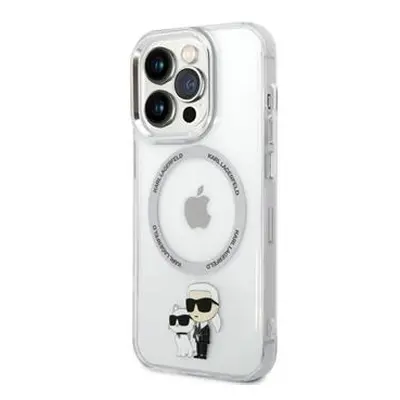 Karl Lagerfeld IML Karl and Choupette NFT MagSafe Zadní Kryt pro iPhone 14 Pro Max Transparent