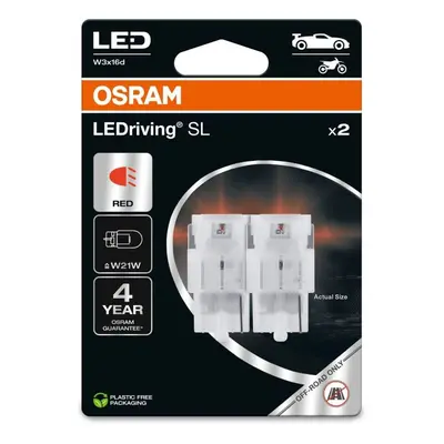 LED autožárovka OSRAM LEDriving SL W21W Červená 12V dva kusy v balení