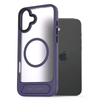 Kryt na mobil AlzaGuard Matte Case with Stand Compatible with MagSafe for iPhone 16 Plus fialový