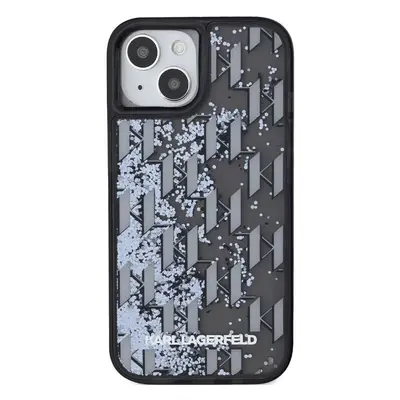 Kryt na mobil Karl Lagerfeld Liquid Glitter Monogram Gradient Zadní Kryt pro iPhone 15 Pro Black