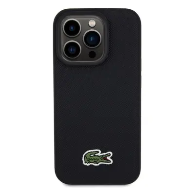 Kryt na mobil Lacoste Iconic Petit Pique Woven Logo MagSafe Zadní Kryt pro iPhone 15 Pro Black