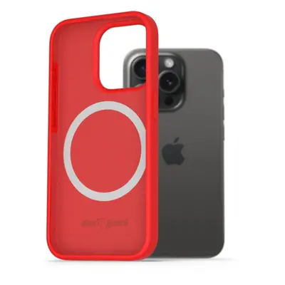 Kryt na mobil AlzaGuard Silicone Case Compatible with Magsafe pro iPhone 15 Pro červený