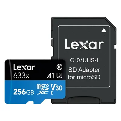 Lexar paměťová karta 256GB High-Performance 633x microSDXC™ UHS-I (čtení/zápis: 100/45MB/s) C10 