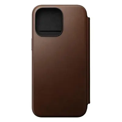 Pouzdro na mobil Nomad Modern Leather Folio Brown iPhone 15 Pro Max